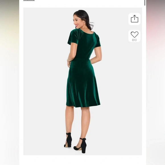 NWT green Children's Place Mommy & Me Velour Fit And Flare dress size large - Picture 2 of 6